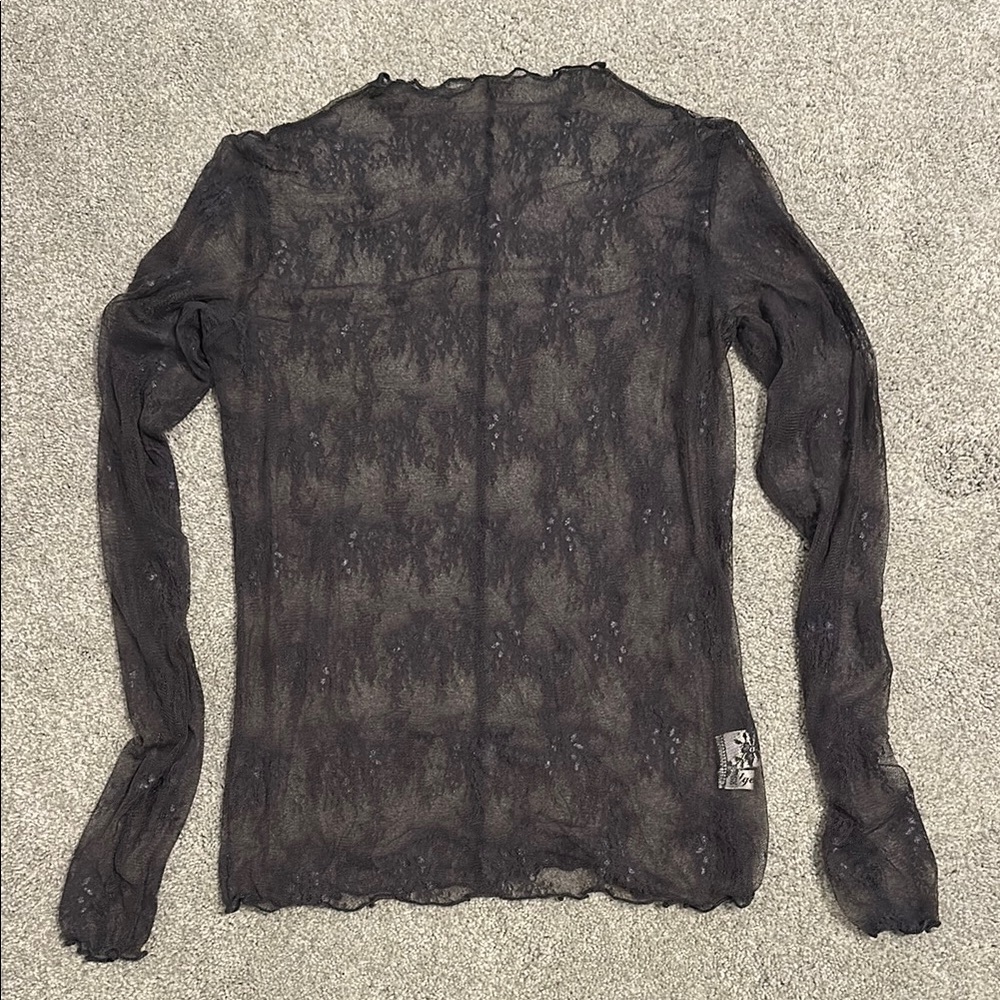 Sheer Purple Long Sleeve Top. Size XS.